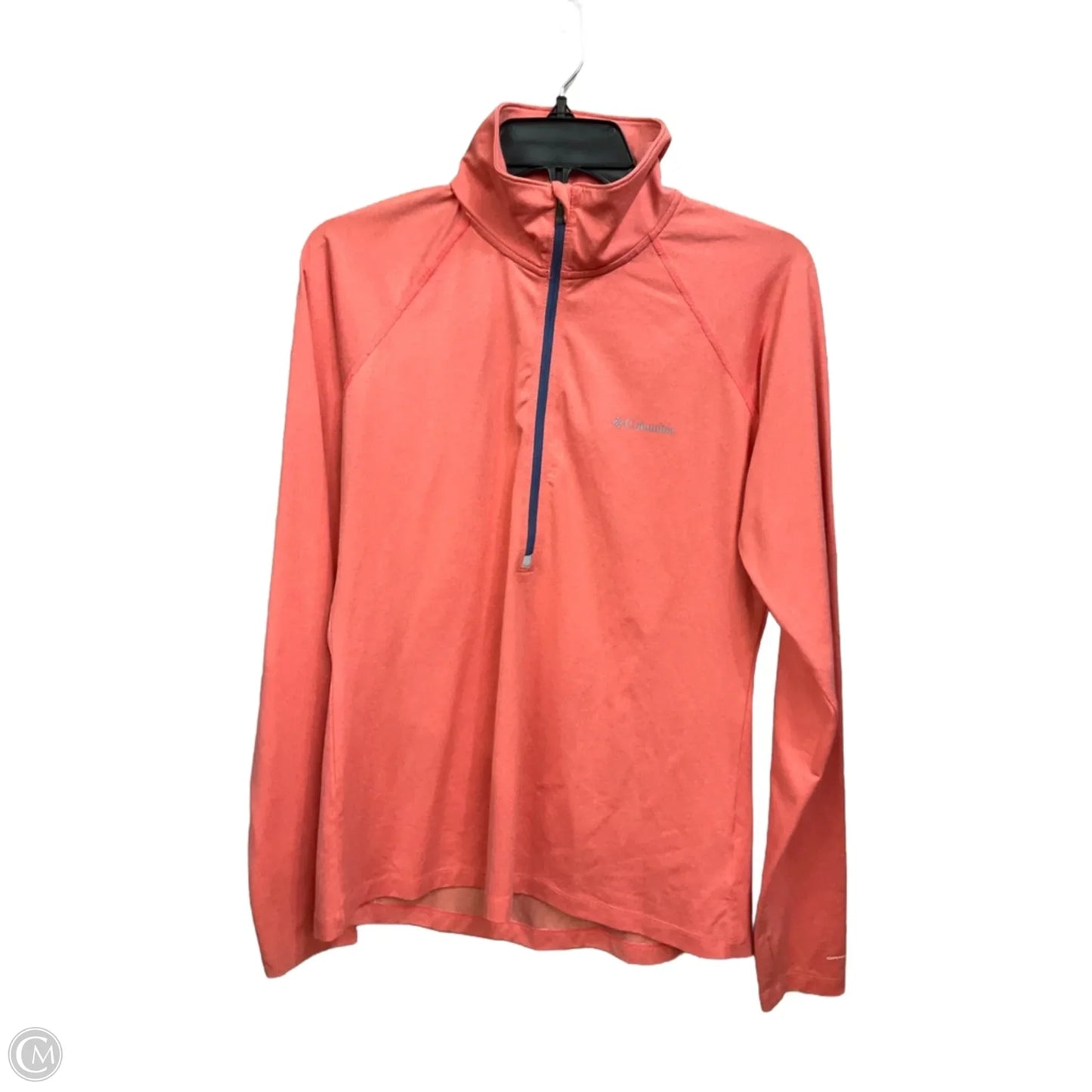Athletic Top Long Sleeve Collar By Columbia In Peach, Size: M