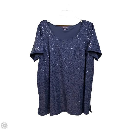 Top 2pc Short Sleeve By Romans In Navy, Size: 2x