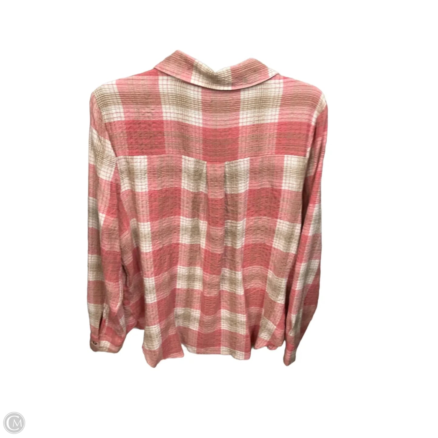 Top Long Sleeve By Falls Creek In Plaid Pattern, Size: Xl