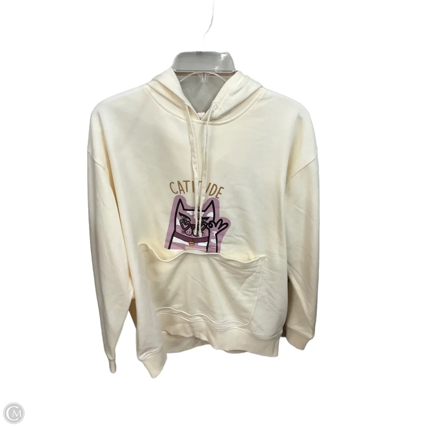 Sweatshirt Hoodie By Bobs In Cream, Size: L