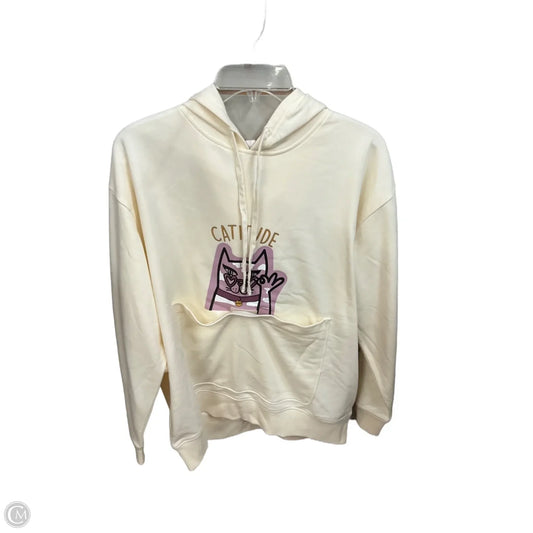 Sweatshirt Hoodie By Bobs In Cream, Size: L