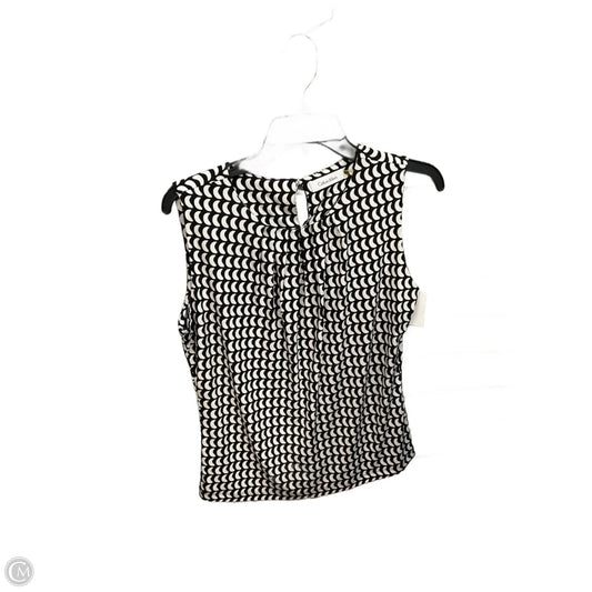 Blouse Sleeveless By Calvin Klein In Black & White, Size: M