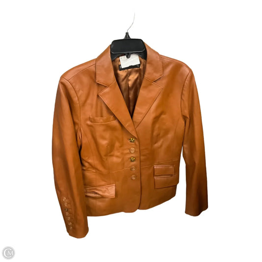Jacket Leather By Pamela Mccoy In Brown, Size: M