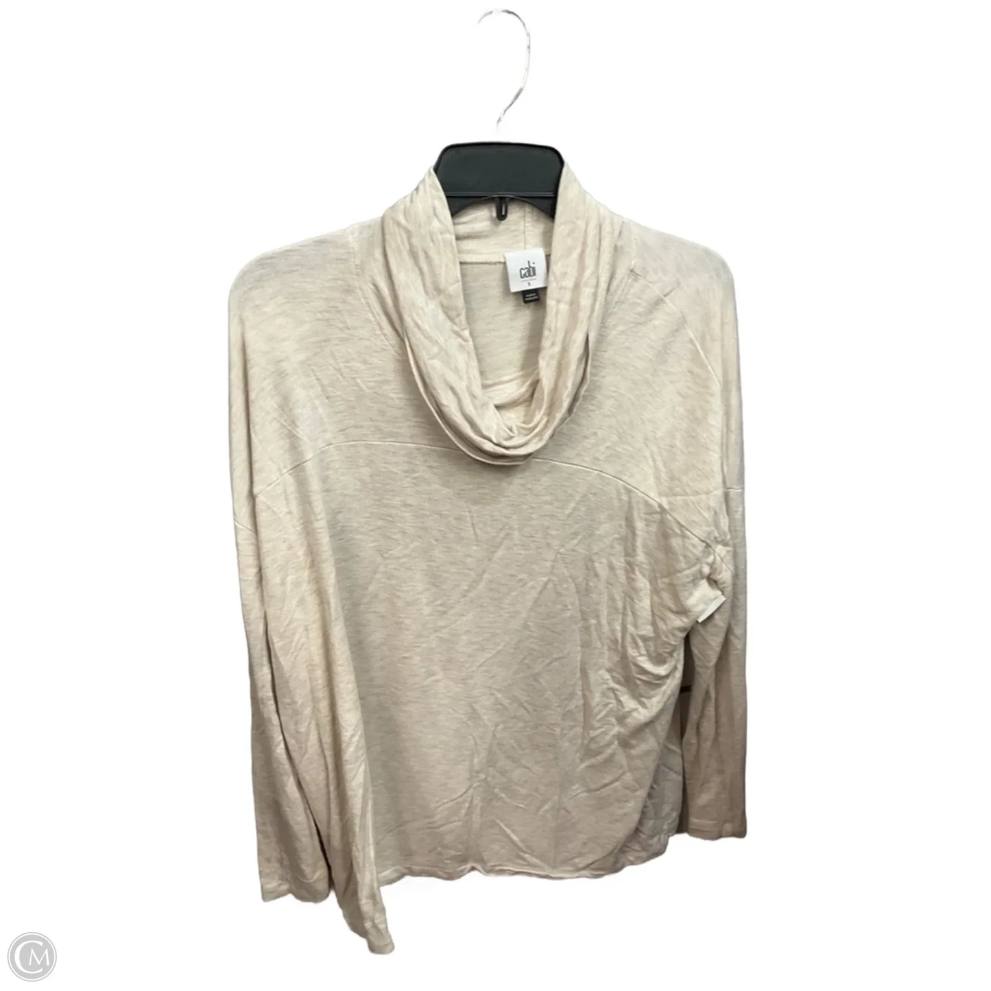 Top Long Sleeve Basic By Cabi In Cream, Size: S