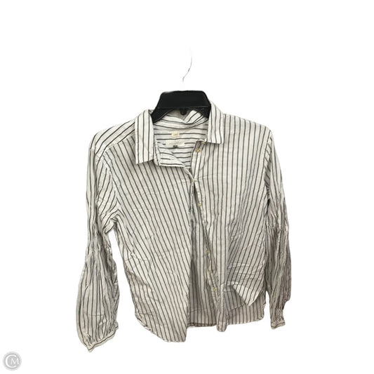 Blouse Long Sleeve By Loft In Striped Pattern, Size: L