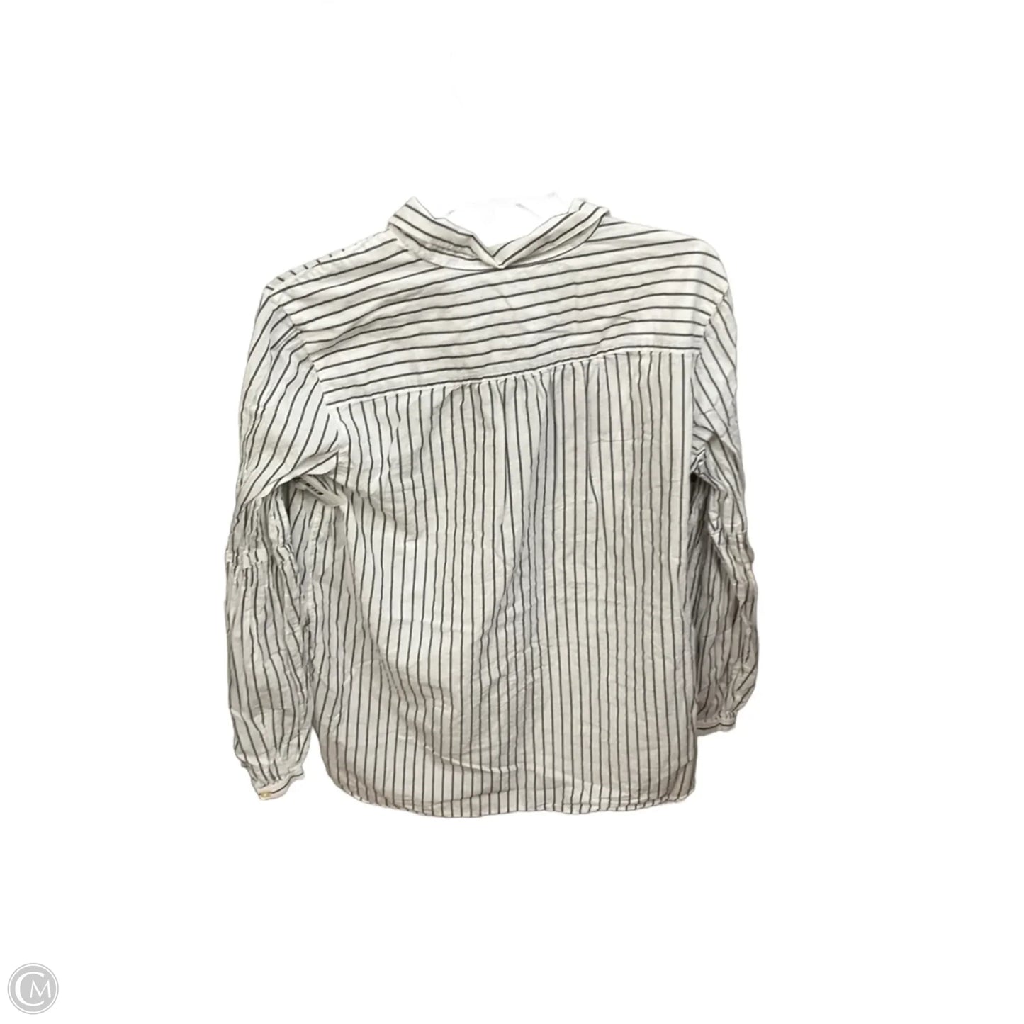 Blouse Long Sleeve By Loft In Striped Pattern, Size: L