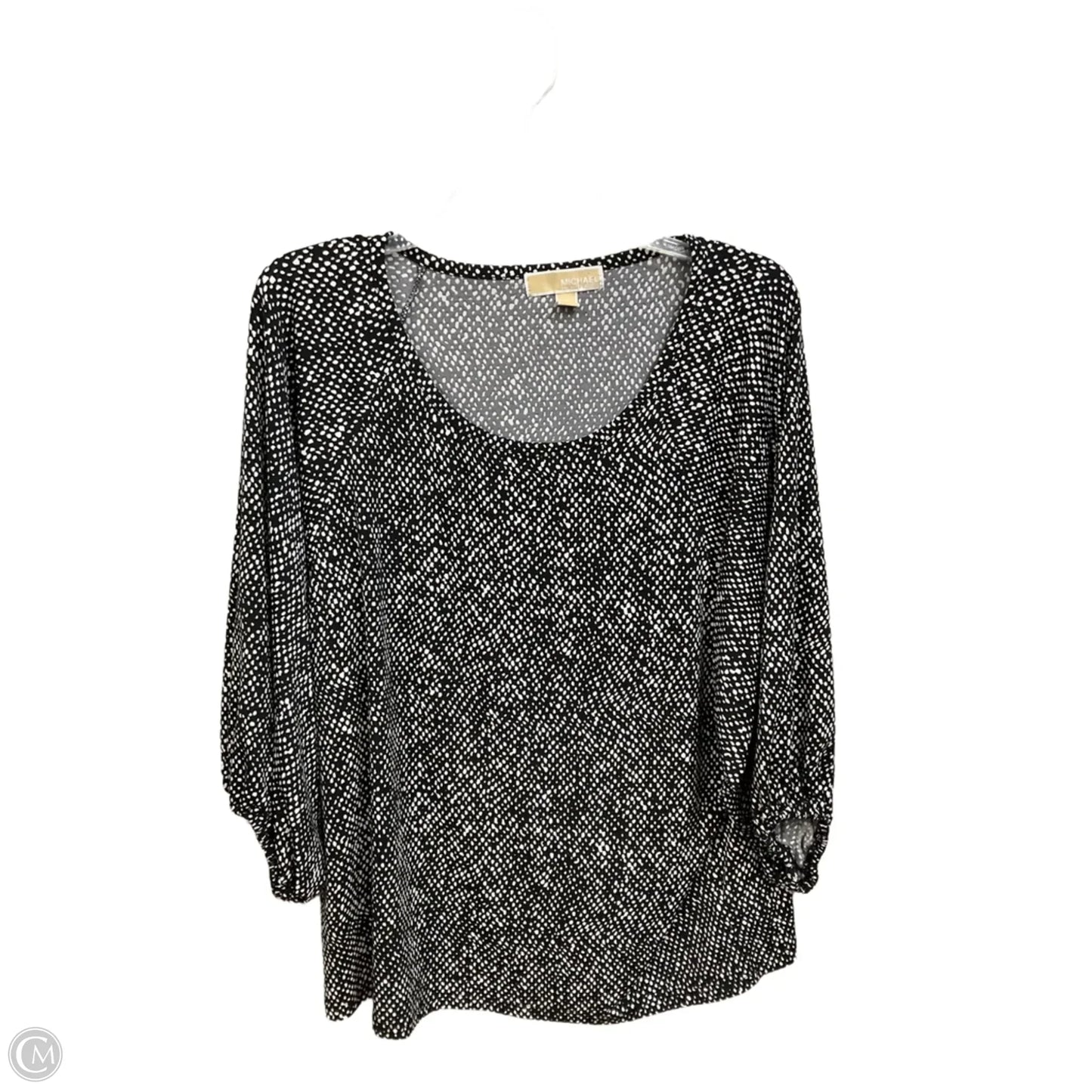 Athletic Top Long Sleeve Collar By Under Armour In Black & Grey, Size: M