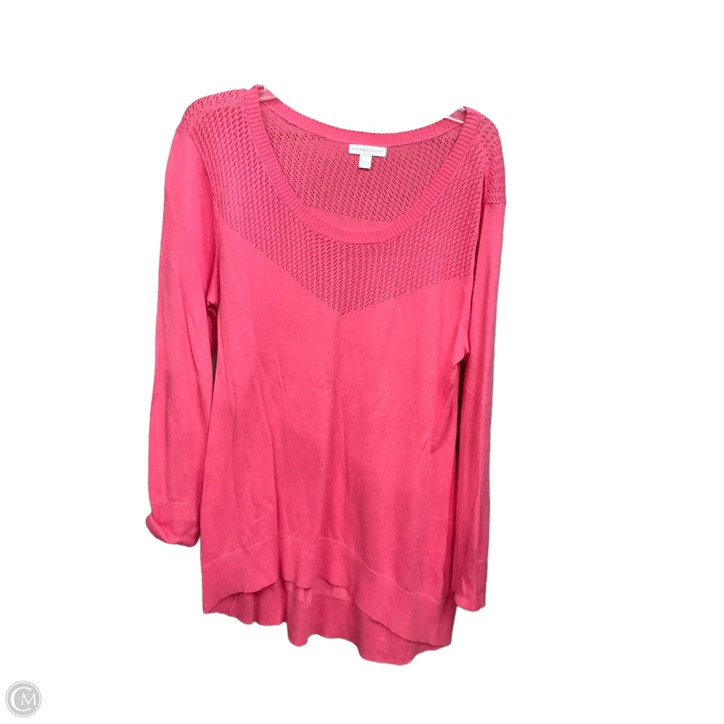 Top Long Sleeve Basic By New York And Co In Pink, Size: L