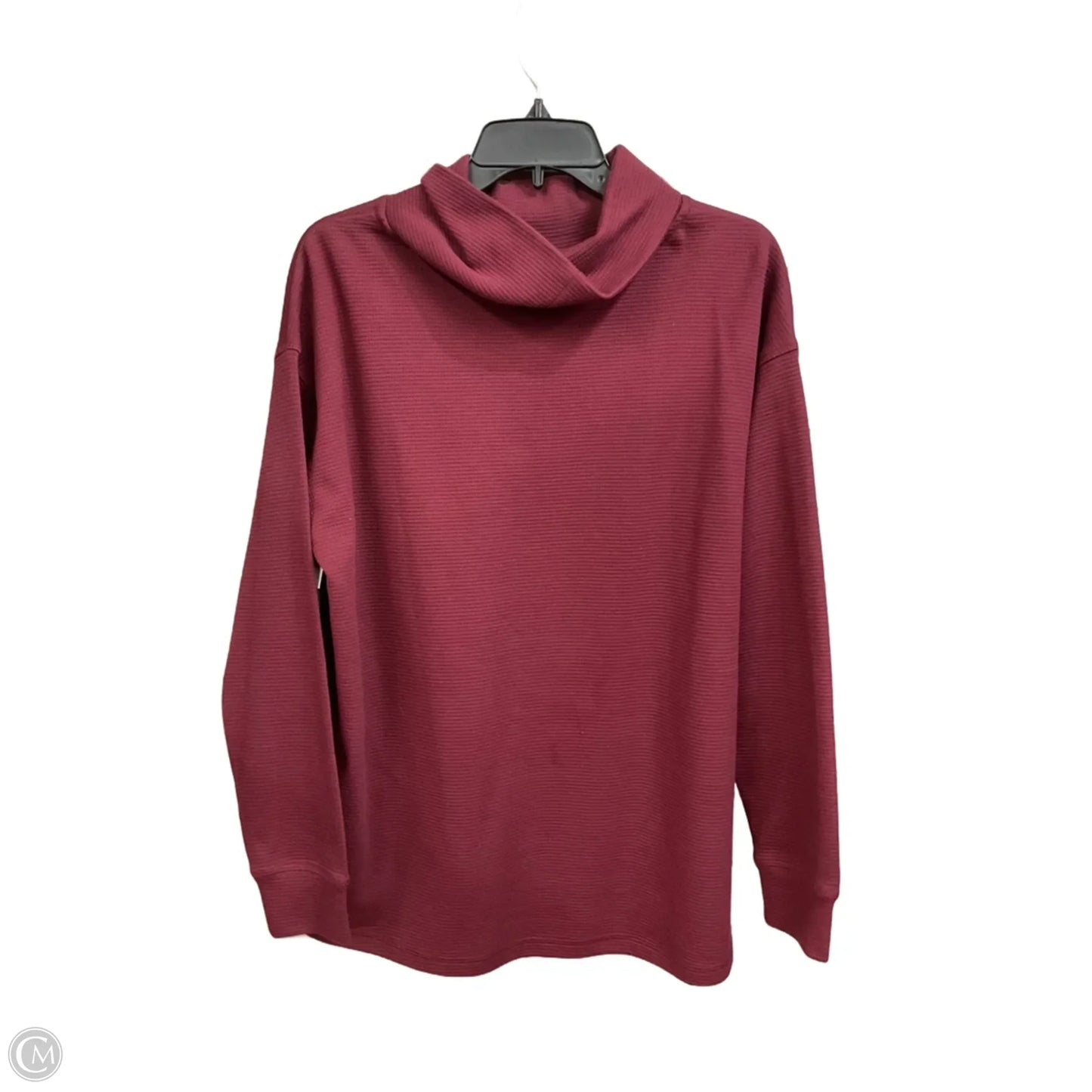 Top Long Sleeve Basic By Lands End In Maroon, Size: L