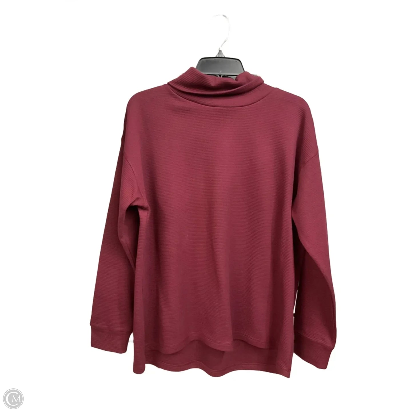Top Long Sleeve Basic By Lands End In Maroon, Size: L