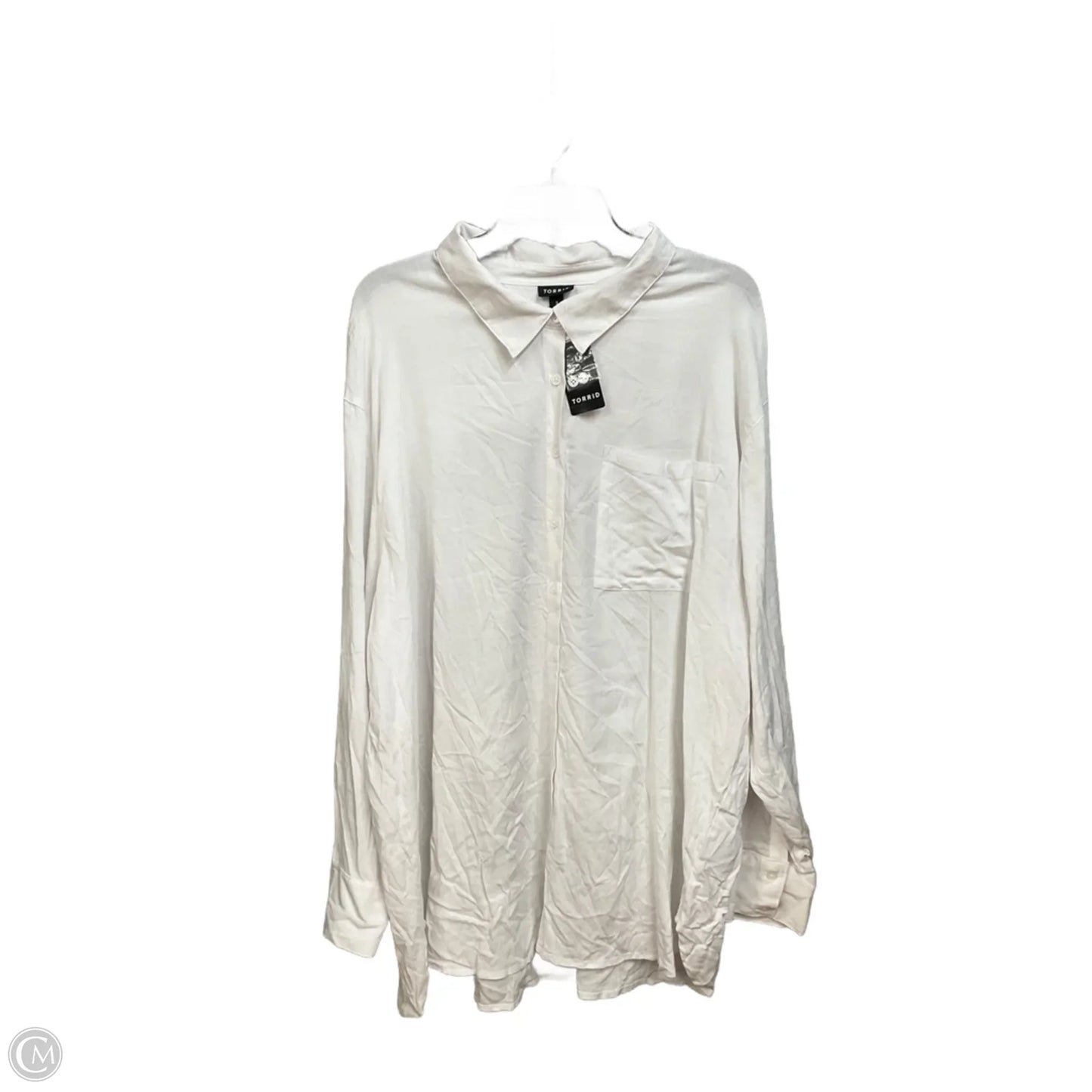 Blouse Long Sleeve By Torrid In White, Size: 3x