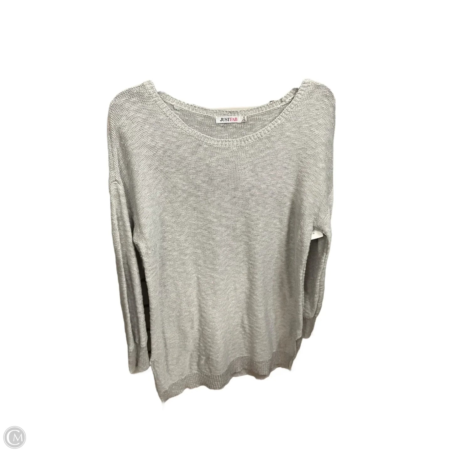 Top Long Sleeve Basic By Just Fab In Grey, Size: M