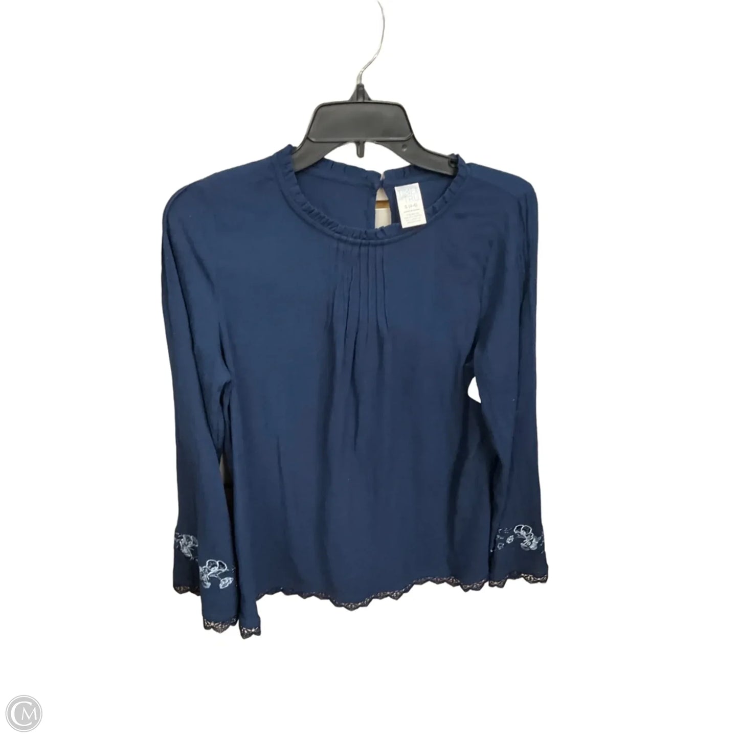 Top Long Sleeve Basic By Time And Tru In Navy, Size: S