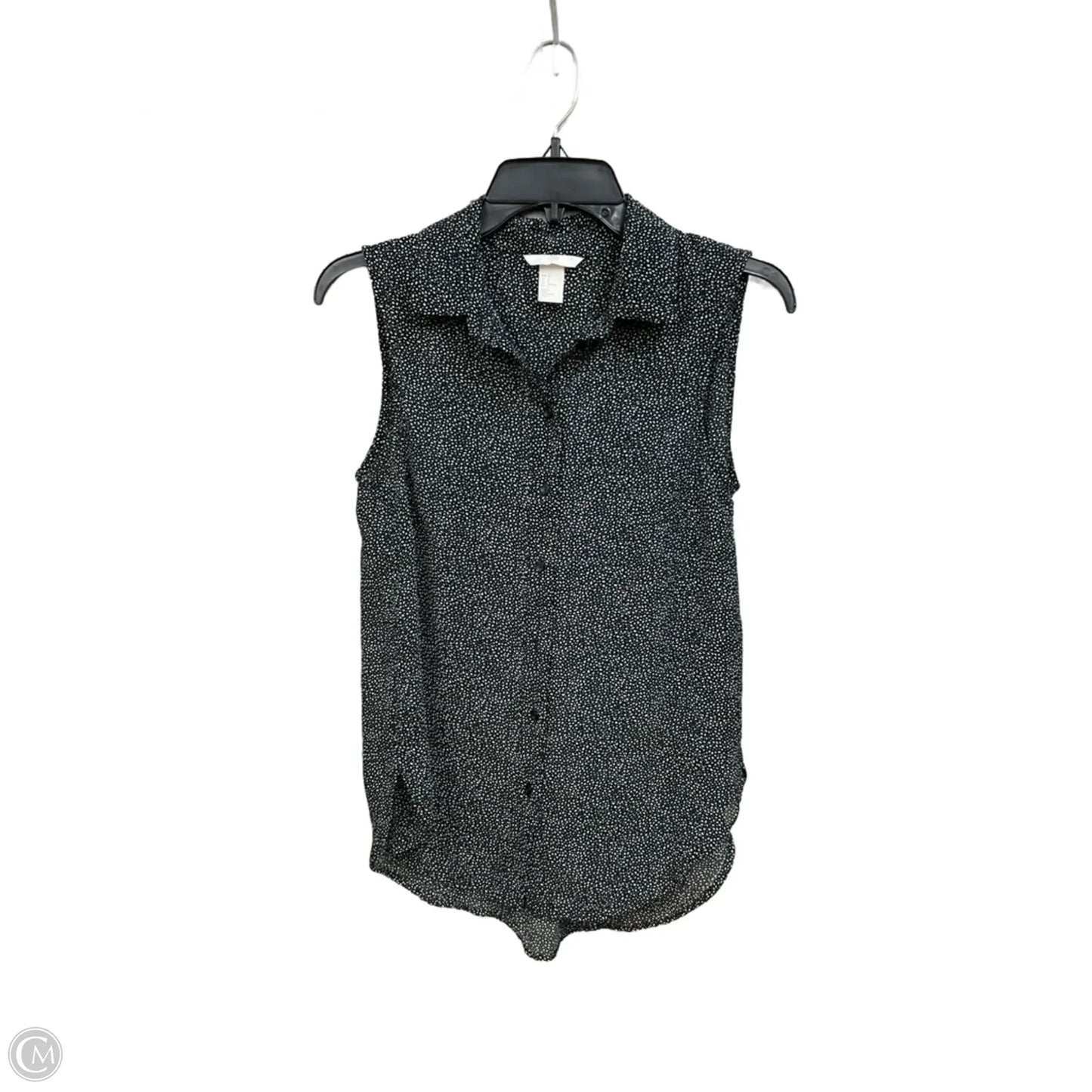 Blouse Sleeveless By H&m In Black & White, Size: Xs