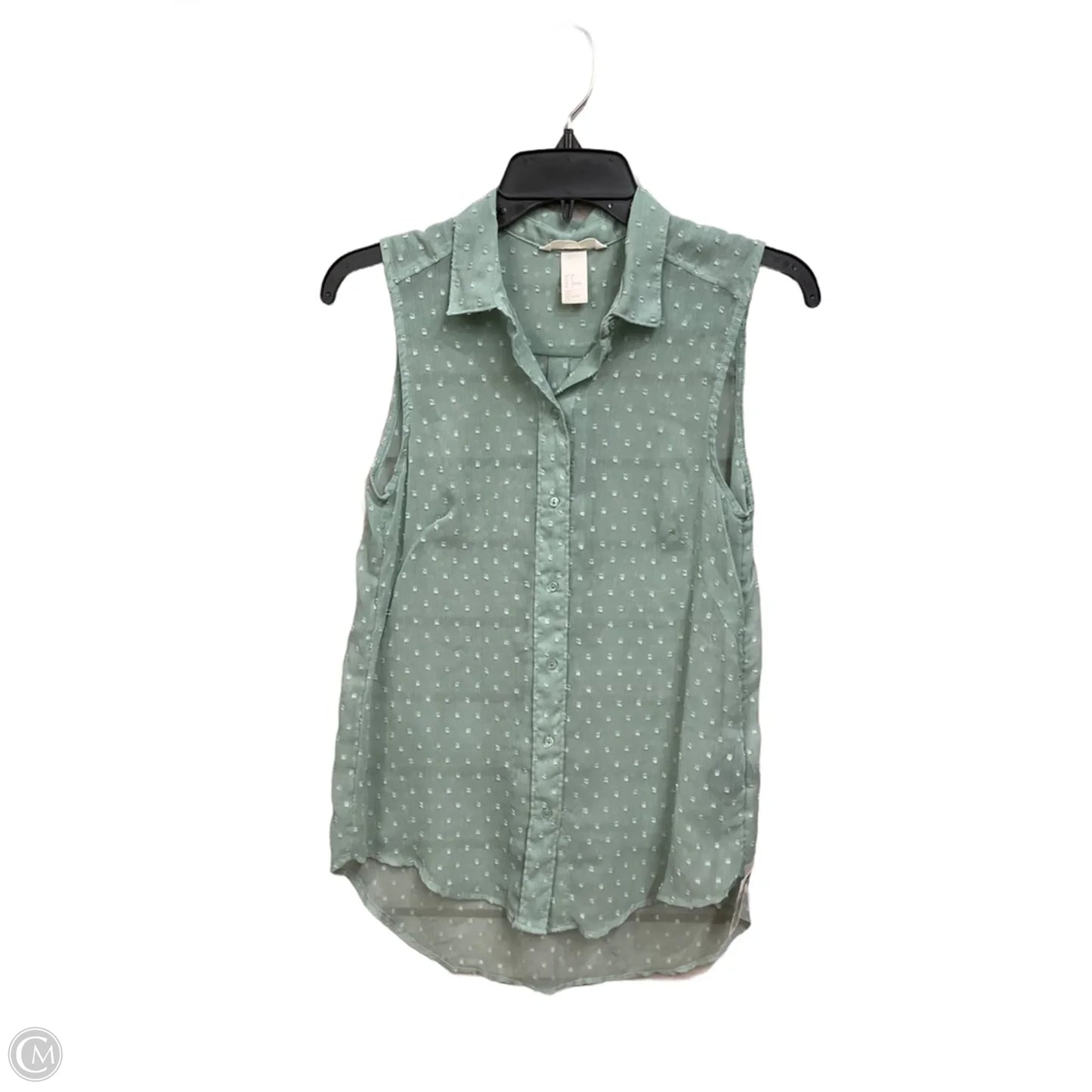 Blouse Sleeveless By H&m In Green, Size: Xs