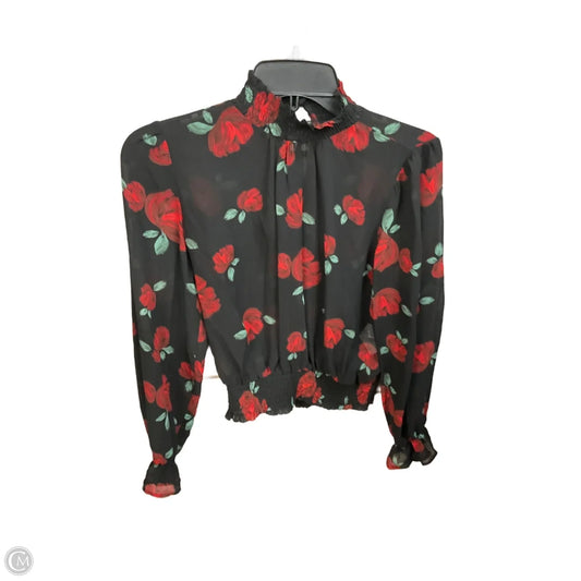 Blouse Long Sleeve By Forever 21 In Floral Print, Size: S