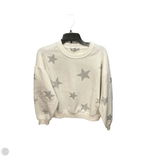 Sweatshirt Crewneck By Madden Girl In Cream, Size: M