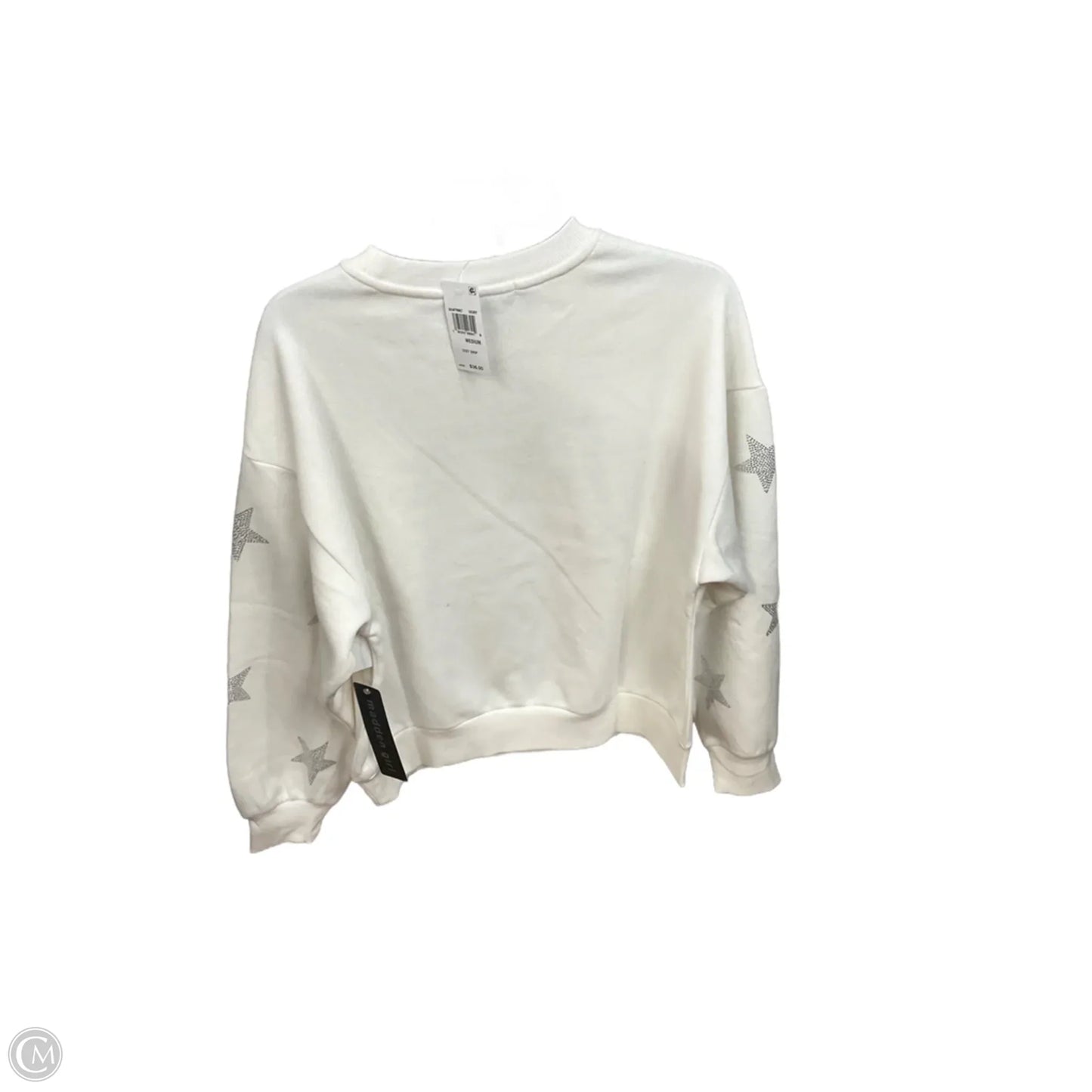 Sweatshirt Crewneck By Madden Girl In Cream, Size: M