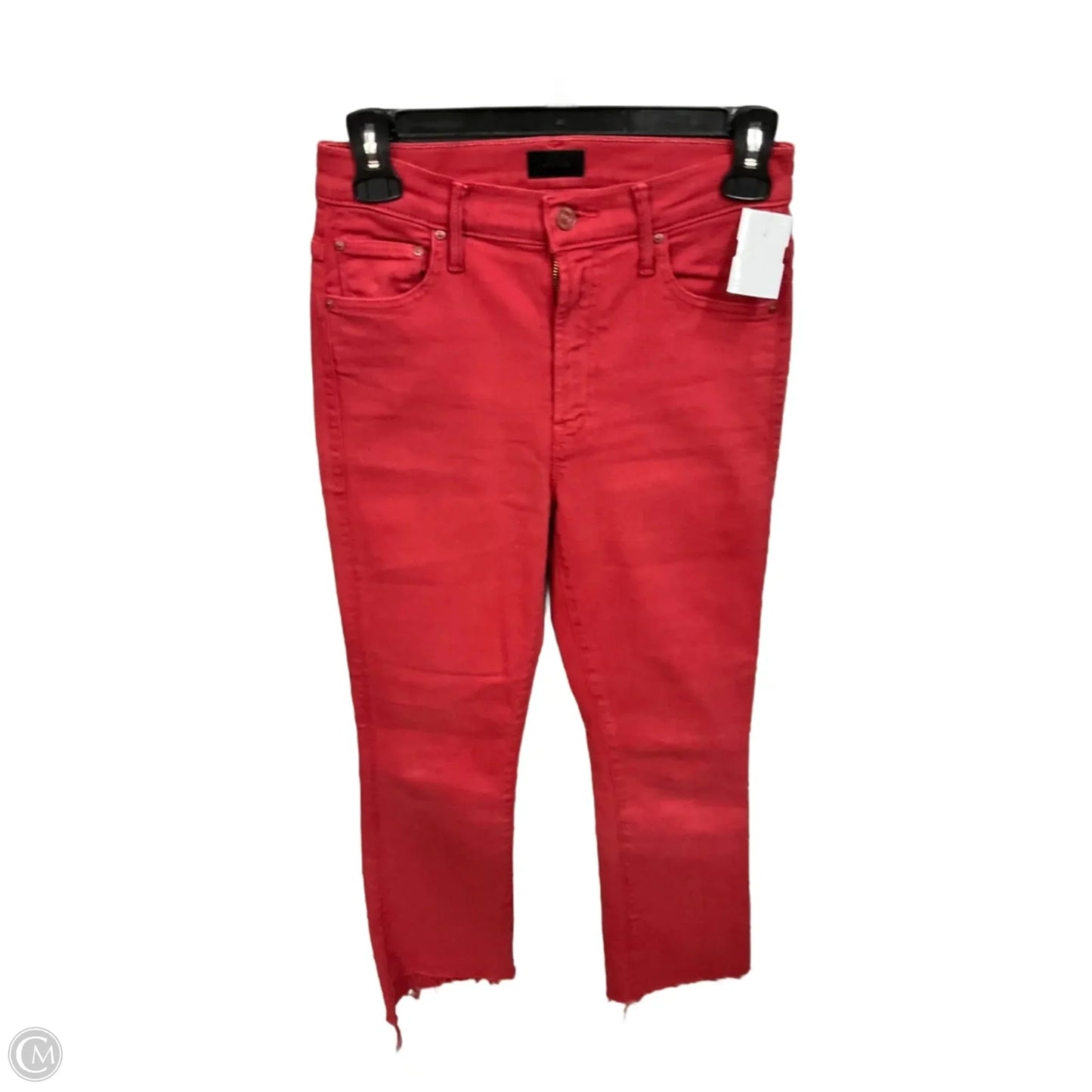 Jeans Cropped By Mother In Red Denim, Size: 4