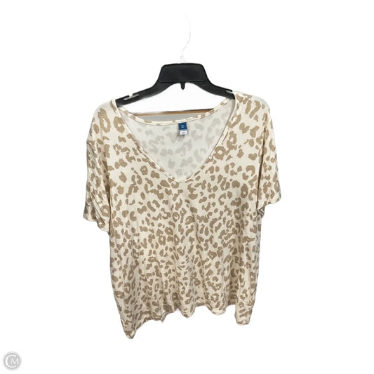 Top Short Sleeve Basic By Old Navy In Animal Print, Size: Xxl
