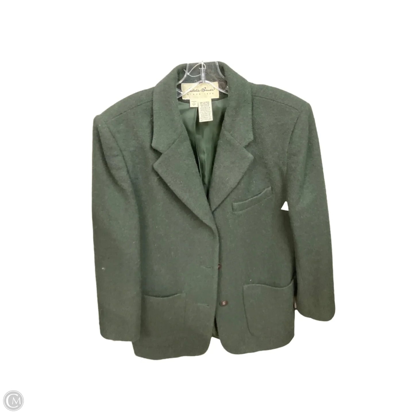 Coat Wool By Eddie Bauer In Green, Size: S