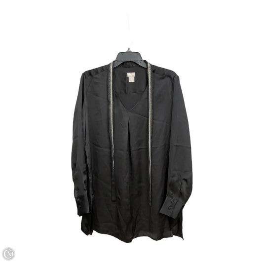Blouse Long Sleeve By Chicos In Black, Size: L