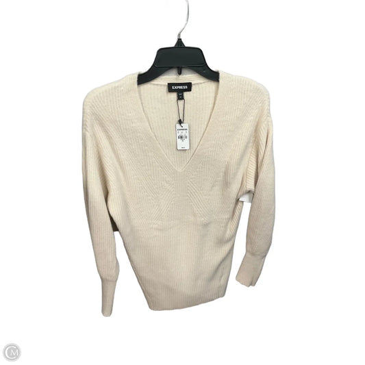 Sweater By Express In Cream, Size: Xs