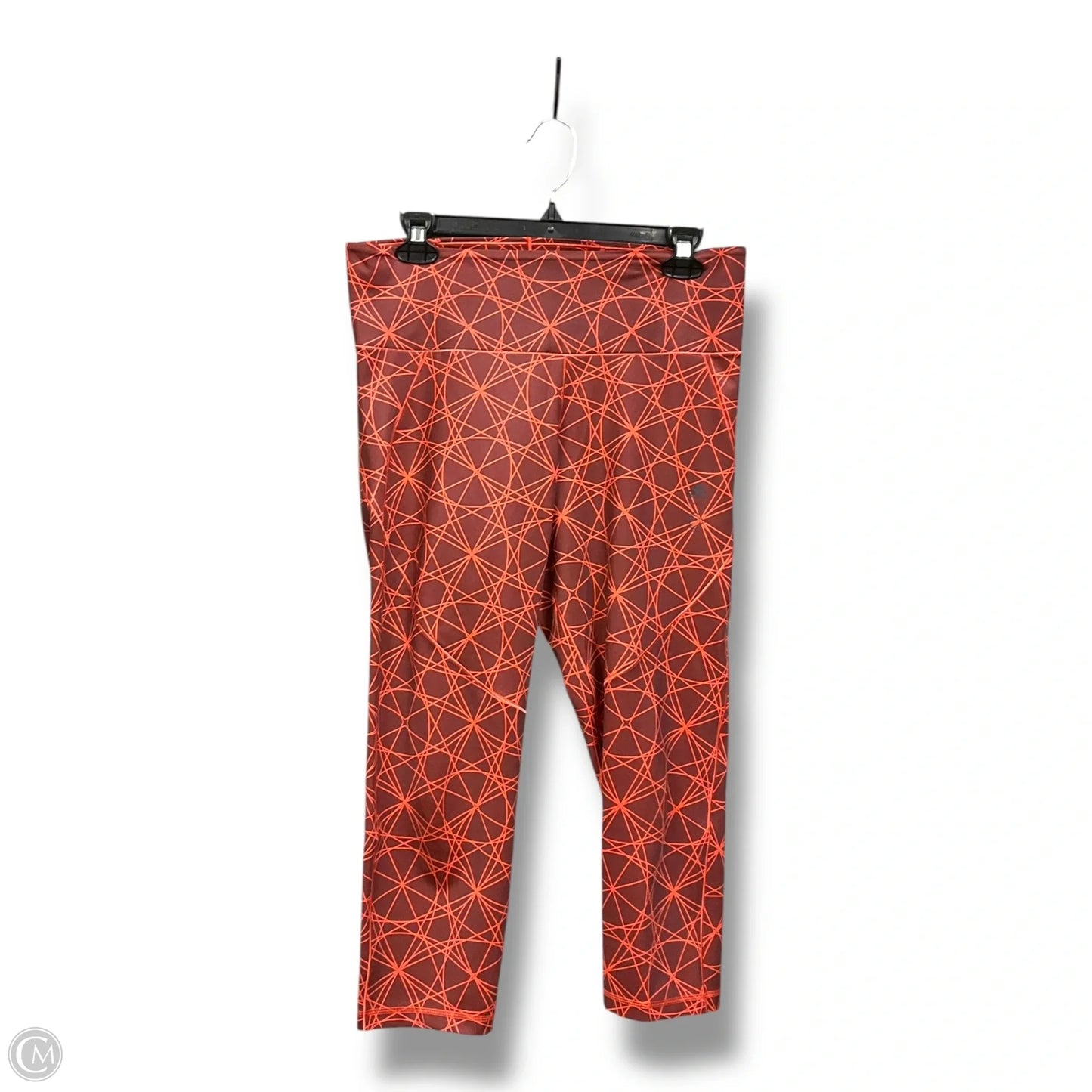 Athletic Capris By Adidas In Brown & Orange, Size: L