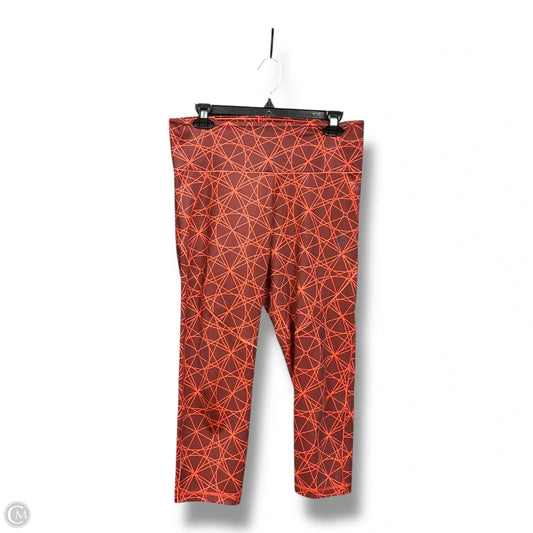 Athletic Capris By Adidas In Brown & Orange, Size: L