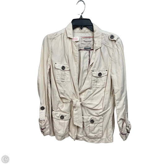 Jacket Utility By Clothes Mentor In Cream, Size: M