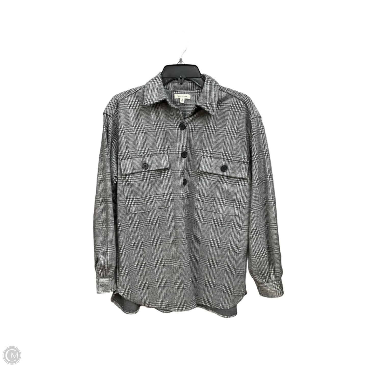 Blouse Long Sleeve By Max Studio In Plaid Pattern, Size: S