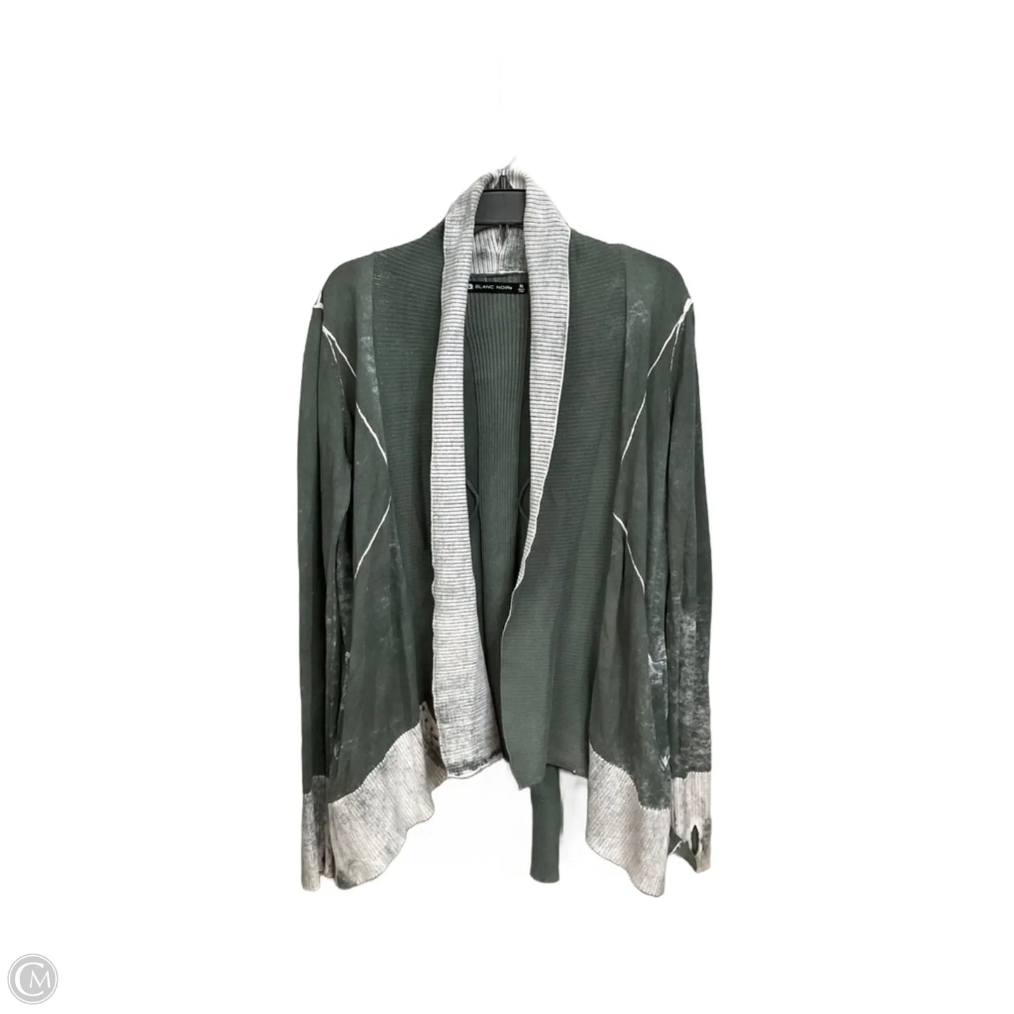 Cardigan By Clothes Mentor In Green & White, Size: Xl
