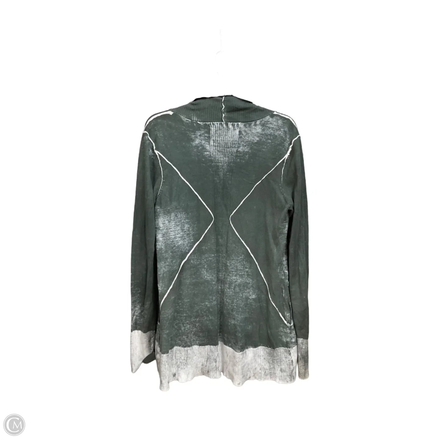 Cardigan By Clothes Mentor In Green & White, Size: Xl