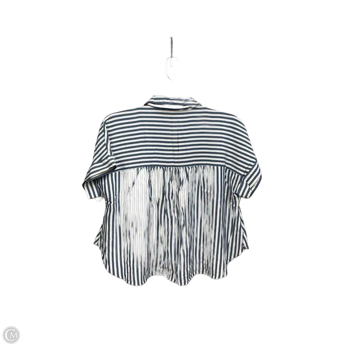 Blouse Short Sleeve By Madewell In Striped Pattern, Size: L