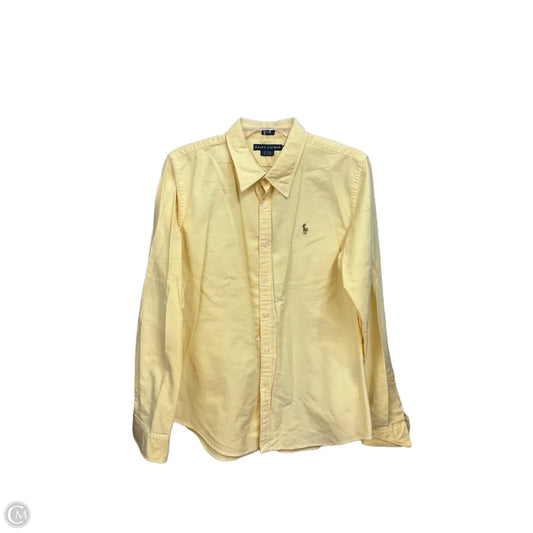 Blouse Long Sleeve By Ralph Lauren In Yellow, Size: L