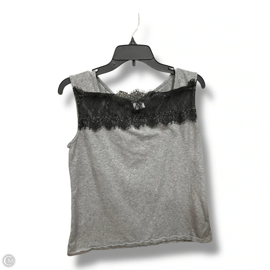 Top Sleeveless By Cabi In Black & Grey, Size: M