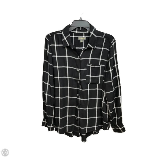 Blouse Long Sleeve By Style And Company In Black & White, Size: L