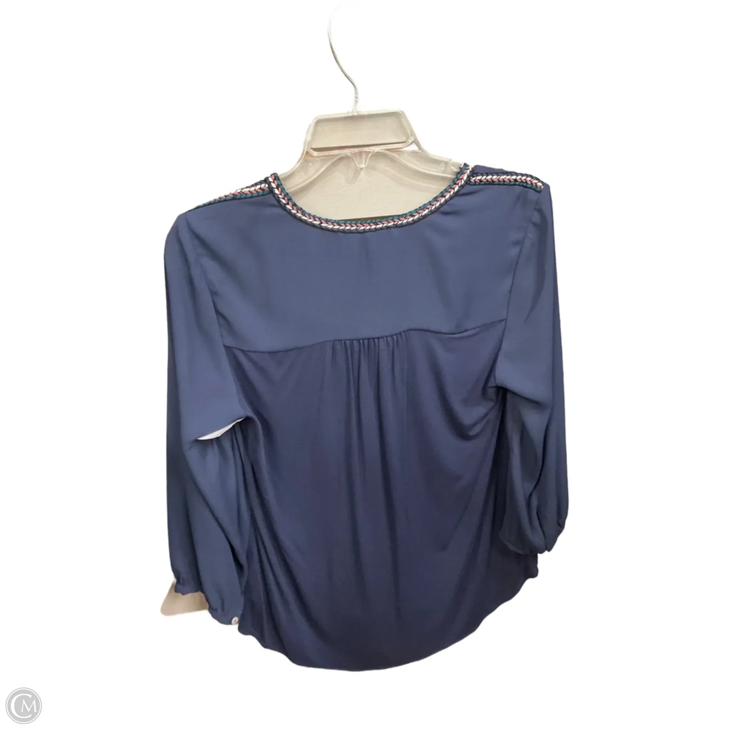 Blouse Long Sleeve By Dr2 In Blue, Size: M