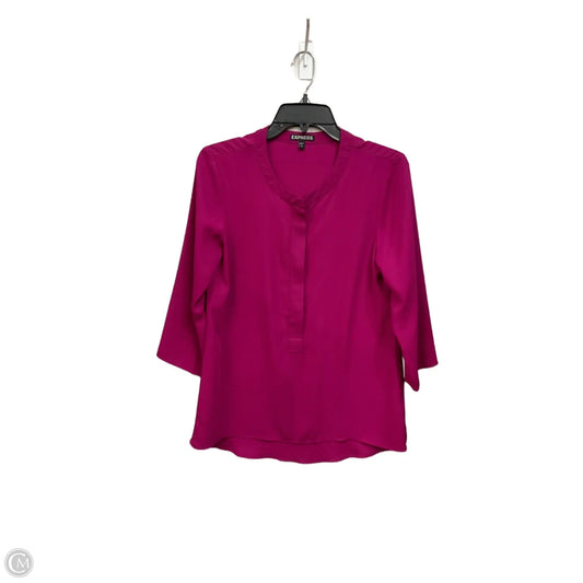 Blouse Long Sleeve By Express In Purple, Size: S