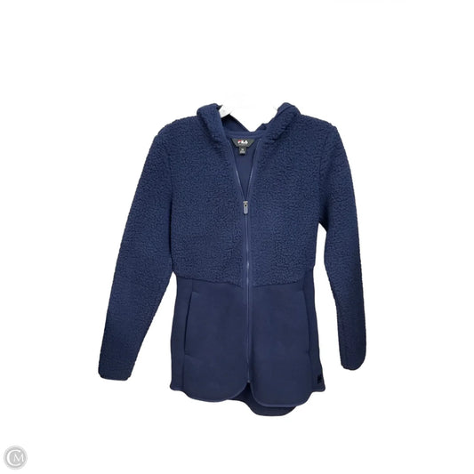 Jacket Faux Fur & Sherpa By Fila In Navy, Size: Xs