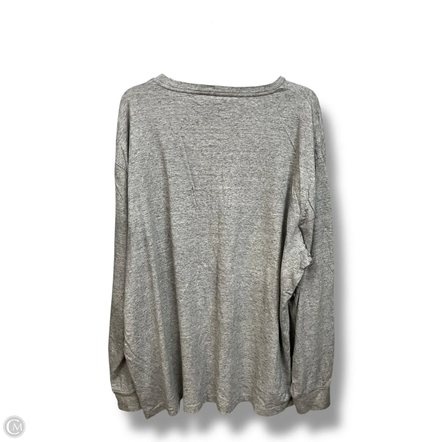 Top Long Sleeve Basic By Ralph Lauren In Grey & White, Size: Xxl