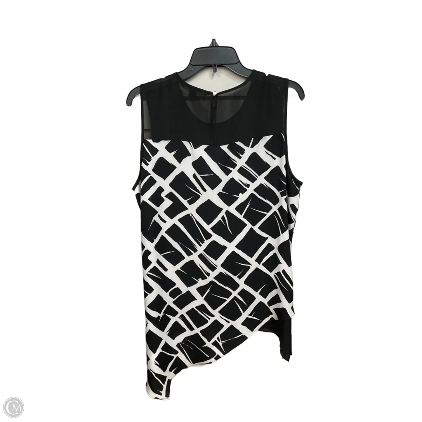 Blouse Sleeveless By Zac And Rachel In Black & White, Size: L