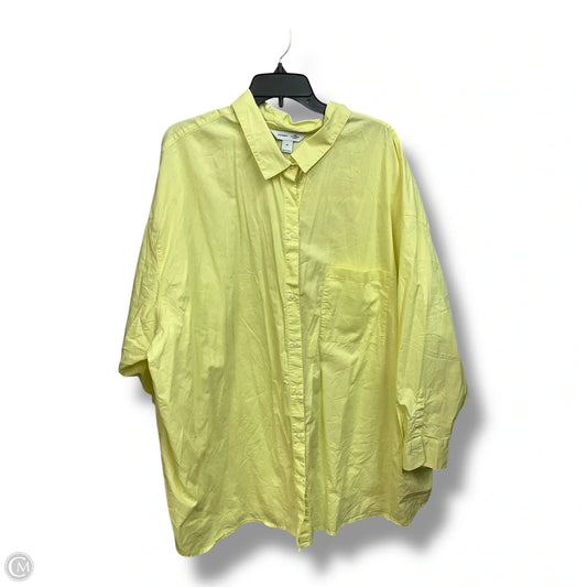 Blouse Long Sleeve By Cmc In Yellow, Size: 4x