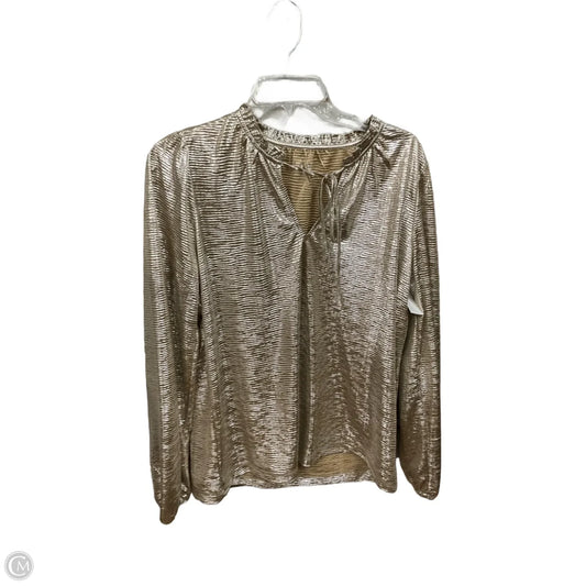 Blouse Long Sleeve By Loft In Gold, Size: S