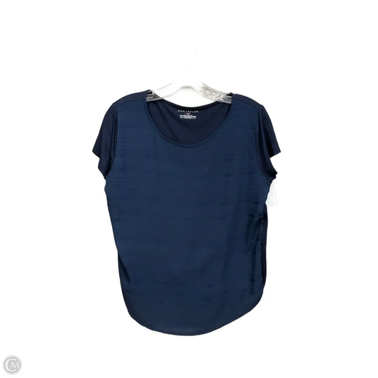 Top Short Sleeve Basic By Ann Taylor In Navy, Size: M