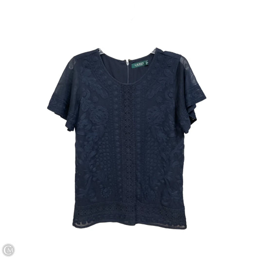 Top Short Sleeve Basic By Lauren By Ralph Lauren In Navy, Size: M