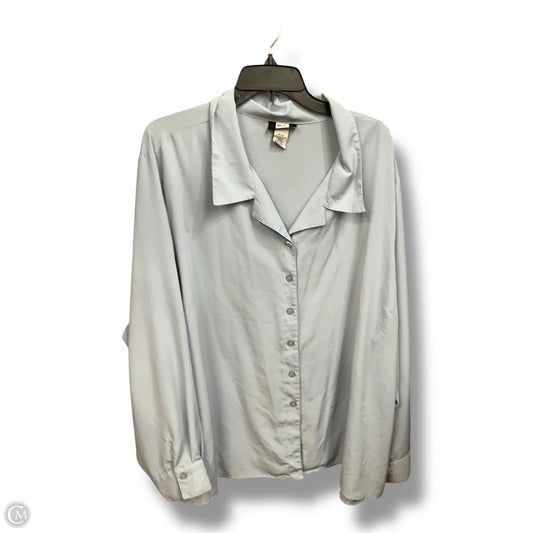 Blouse Long Sleeve By Cmc In Blue, Size: 3x
