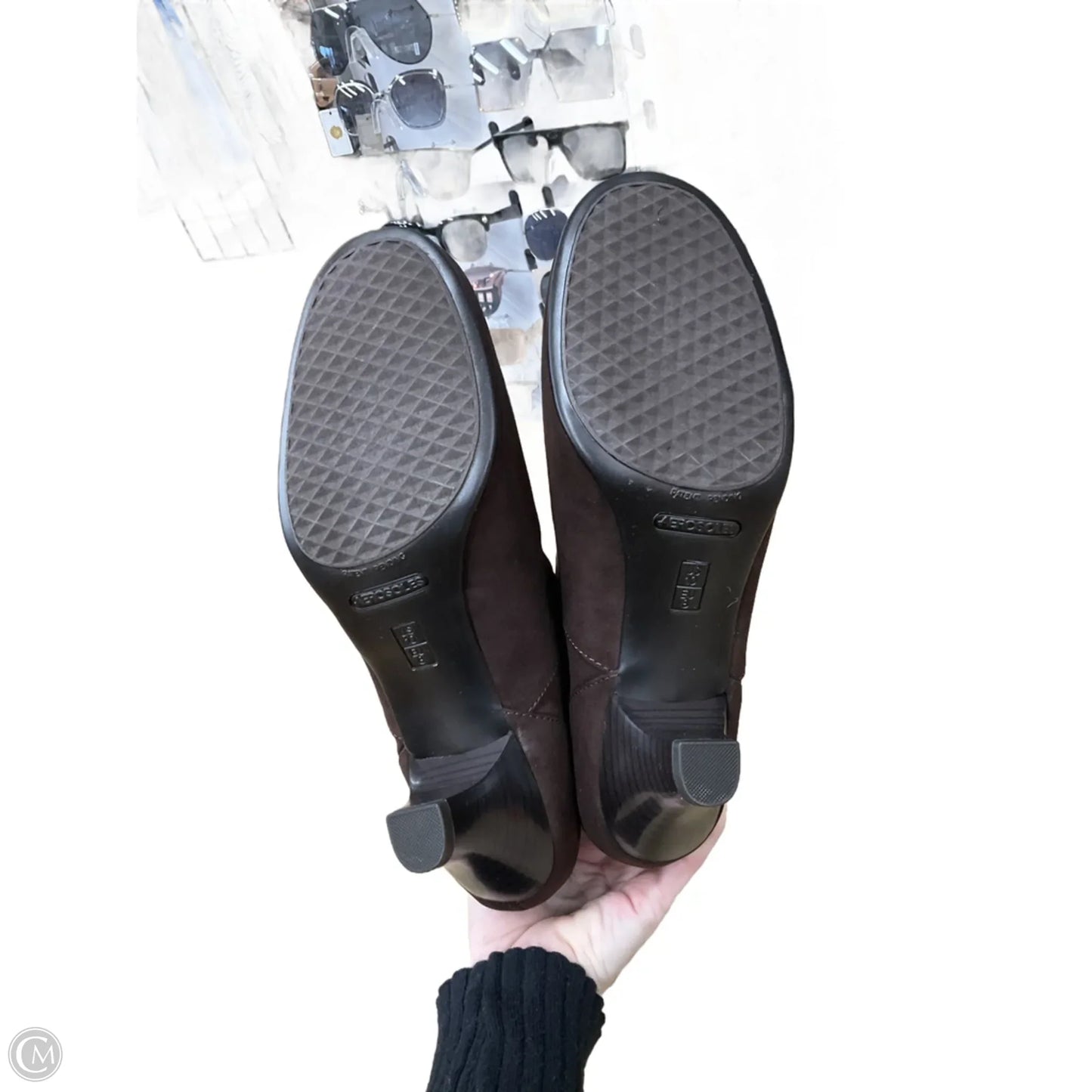 Boots Ankle Heels By Aerosoles In Brown, Size: 10