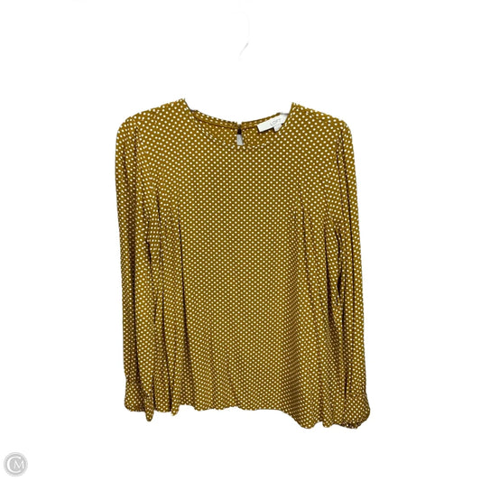 Top Long Sleeve By Loft In Polkadot Pattern, Size: M