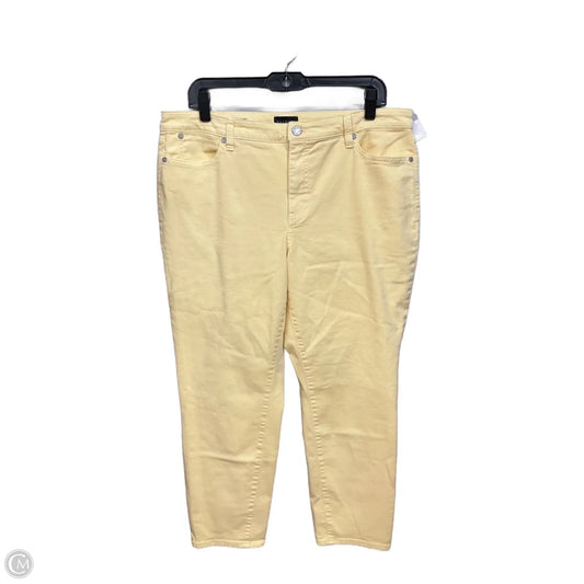 Jeans Skinny By Talbots In Yellow Denim, Size: 14p
